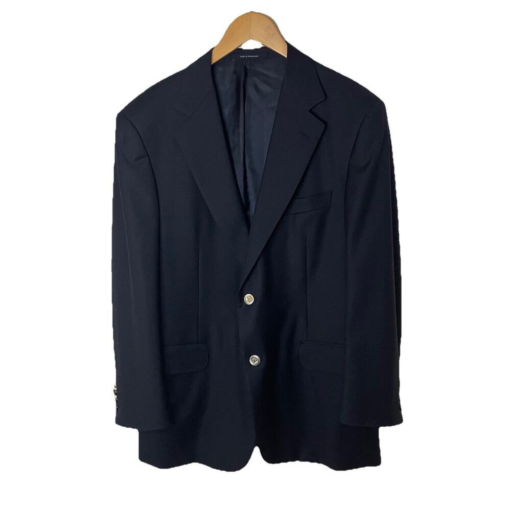 Ermenegildo Zegna VTG Navy Blazer Sport Coat Wool Quiet Luxury 50 EU / US 40